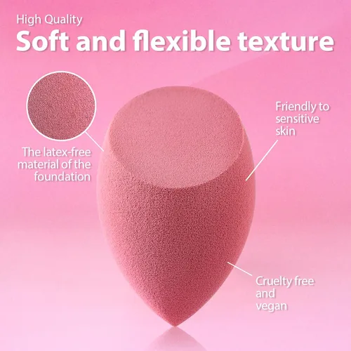 Miniatura 2 de Juego de esponjas de maquillaje Foonbe, esponjas difuminadoras, 7 piezas para líquido, crema y polvo, sin látex, esponjas de belleza multicolor
