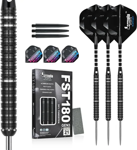 Formula Sports Juego de dardos de tungsteno 90% de punta de metal de 0.74 oz/0.78 oz/0.81 oz/0.85 oz, juego de dardos de punta de acero profesional