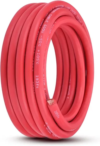 Miniatura 36 de Cable de batería calibre 1/0, 5 pies rojo + 5 pies negro, 1/0 AWG alambre de cobre puro para soldadura, para automotriz, batería, solar y generador