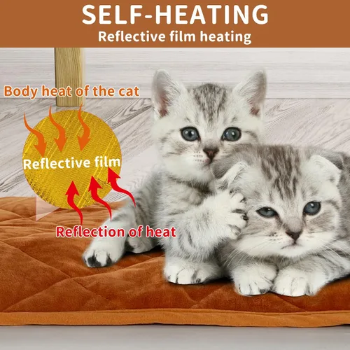 Miniatura 2 de NAMOTEK Cama para gatos autocalentable para interiores y exteriores, súper suave, autocalentable, almohadilla térmica lavable para gatos y perros