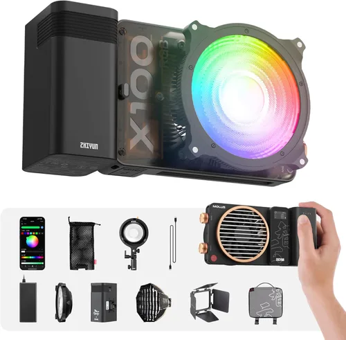 Miniatura 14 de ZHIYUN MOLUS X100 RGB PRO 100W Luz de Vídeo [Oficial] V2 Versión Mejorada Iluminación Profesional para Fotografía Portátil Salida Continua