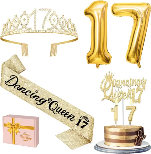 Miniatura 17 de Decoraciones doradas de 70 cumpleaños para mujer con banda y tiara de cumpleaños 70, adorno para pastel y velas, globos de números, regalos de 70
