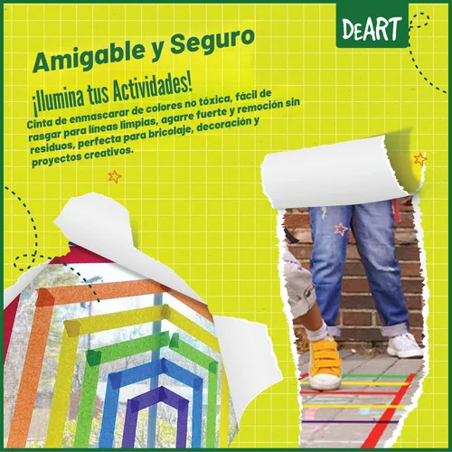 Miniatura 7 de DEART Cinta adhesiva de colores para pintores, 12 o 8 unidades, 1 pulgada o 0.6 pulgadas, suministros de arte para niños, codificación, pizarra