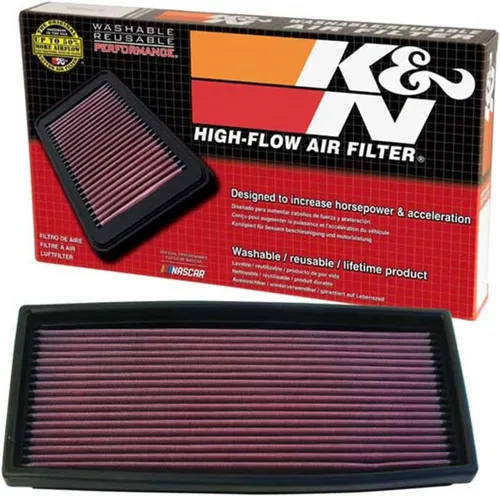 K&N Filtro de aire de alto flujo original de por vida para motor: Aumenta la potencia: Premium, lavable: Compatible con FORD 1987-1997: (Consulte