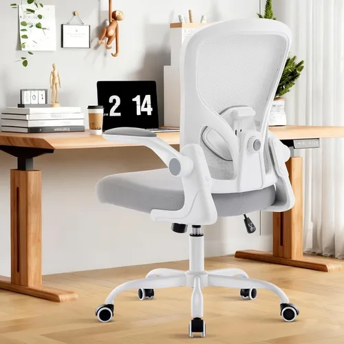 Miniatura 9 de Silla de oficina ergonómica, silla de escritorio para computadora con soporte lumbar ajustable, silla de oficina de malla transpirable con Negro