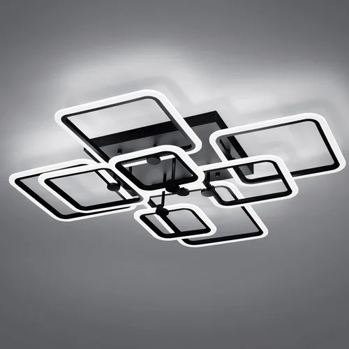 Miniatura 15 de Modernas luces LED de techo para dormitorio, 40.2 pulgadas, regulables, cuadradas, 6+1 anillos, luces de techo para sala de estar con control remoto