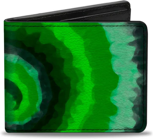 Buckle-Down Billetera plegable de PU para hombre, teñido anudado, verdeazulmorado, multicolor, 4.0 x 3.5 pulgadas, Varios colores