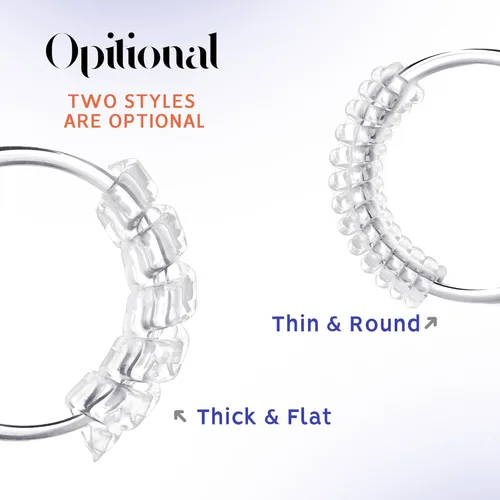 Miniatura 6 de Ajustador de Tamaño de Anillo para Anillos Sueltos, Paquete de 12-4 Tamaños, Protectores Invisibles Transparentes de Silicona, Clip Ajustador