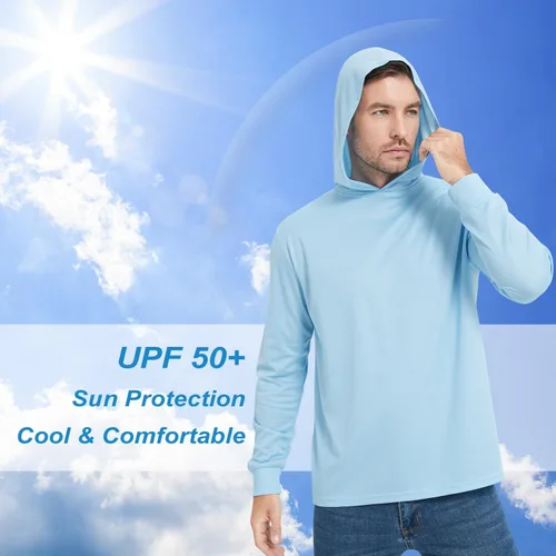 Miniatura 3 de ProtectX Sudadera ligera de manga larga con protección solar de alta visibilidad, UPF 50+ de secado rápido, camisa SPF UV, ropa activa