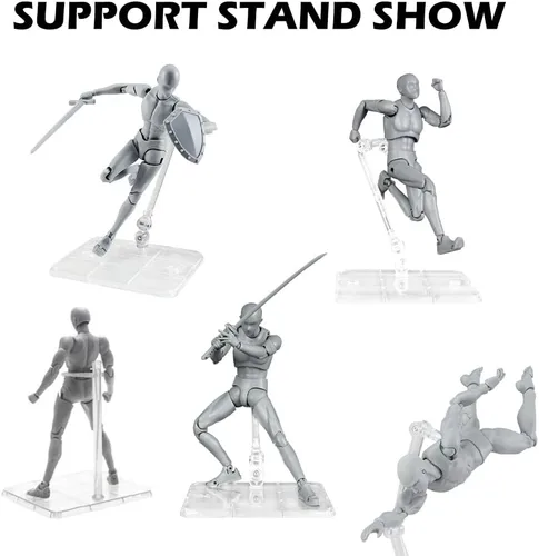 Miniatura 2 de 10 soportes para figuras de acción, soporte transparente para figura de acción de montaje, base de soporte para modelo de muñeca, compatible