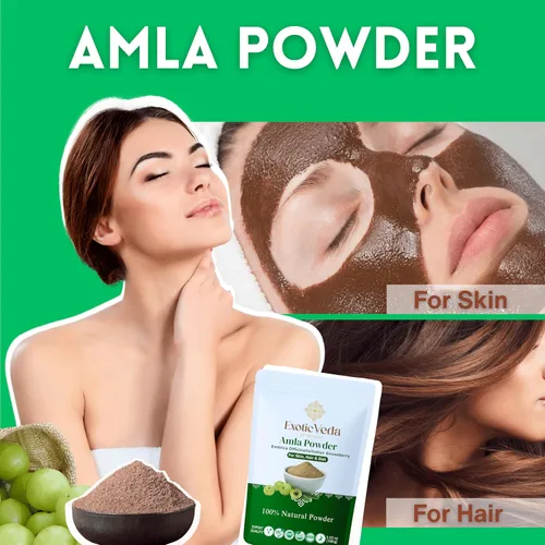 Miniatura 4 de Amla Powder Grosella espinosa india 100% pura y natural Suplemento de hierbas ayurvédicas para el cuidado del cabello, brillo de la piel