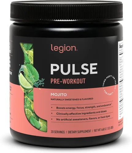 Miniatura 30 de LEGION Pulse Pre Workout - Bebida preentrenamiento de óxido nítrico totalmente natural para aumentar la energía, sin creatina, endulzada