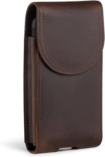 Miniatura 9 de Funda con clip para cinturón, de piel auténtica, con cierre magnético, para iPhone 17 Pro Max 16 Pro Max 14 Pro Max 13 Pro Max Samsung Galaxy S25