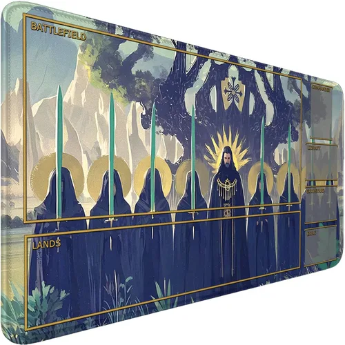 Miniatura 15 de MTG - Tapete de juego con bordes cosidos, alfombrillas MTG para MTG DTCG CCG RPG Trading Card de 24 x 14 pulgadas, alfombrillas de juego TCG