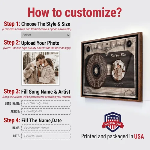 Miniatura 2 de H-DEWALL Letras de canciones personalizadas: regalos románticos para él. Expresa tu amor con música personalizada. Perfecto para cumpleaños