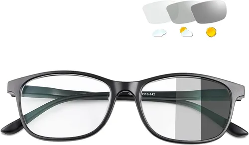 YIMI Gafas de miopía fotocromáticas para distancia con bisagra de resorte, anti UV para hombres y mujeres, lentes de potencia negativa, gafas de