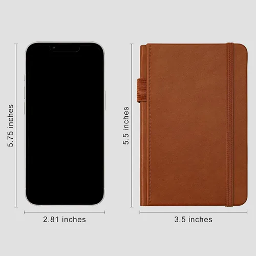 Miniatura 8 de RETTACY Cuaderno de bolsillo, paquete de 2, 160 páginas rayadas numeradas por paquete, tamaño pequeño A6 (3.5 x 5.5 pulgadas), para trabajo, diario