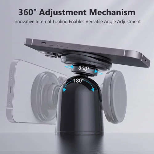 Miniatura 6 de MiiKARE Soporte magnético dual para teléfono Magsafe, soporte de teléfono de gimnasio con imanes fuertes, rotación de 360 grados ajustable, soporte