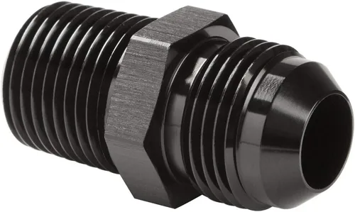 Miniatura 26 de 3AN macho Flare a 1/4 NPT tubo macho 90 grados codo adaptador unión aluminio negro