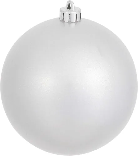 Miniatura 49 de Vickerman Adorno de bola de Navidad inastillable con acabado de lentejuelas con tapa perforada, 6 por bolsa, 4 pulgadas, color negro