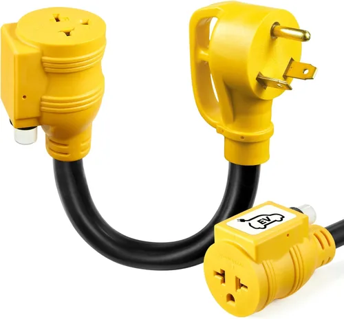Miniatura 8 de NEMA N10-30P 30Amp a adaptador de cargador EV de enchufe para secadora a 6-20R, enchufe de secadora de 3 clavijas de 30A 250V a 20A 250V 6-20R