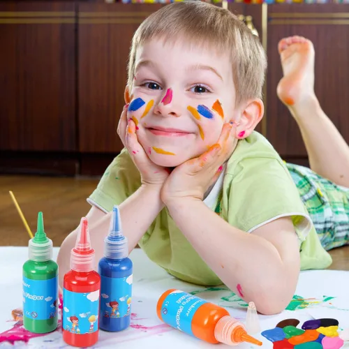 Miniatura 5 de Pintura para dedos, pintura de dedos para niños, pinturas de dedos no tóxicas para niños pequeños de 1 a 3 años, pinturas de dedos lavables