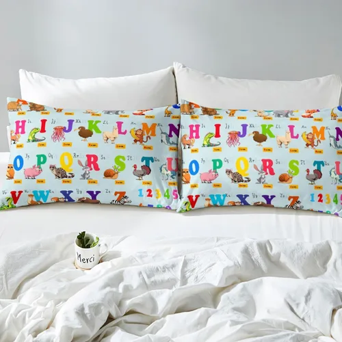 Miniatura 7 de Capybaras - Juego de funda de edredón tamaño individual, juego de ropa de cama para niños y niñas, diseño de zoológico de dibujos animados, juego