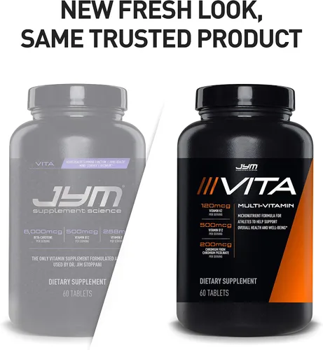 Miniatura 6 de JYM Supplement Science VITA JYM Multivitamínico deportivo diseñado para atletas, 60 tabletas