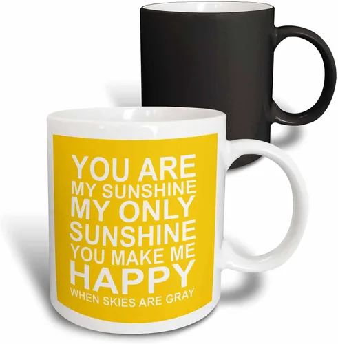 Miniatura 11 de 3dRose You are my sunshine. Taza negra de dos tonos de 11 oz