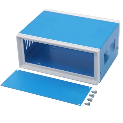 Zulkit Recintos Electrónicos Recinto de Metal Azul Caja de Proyecto para DIY Caja de Conexiones Recinto Preventivo 6.7 x 4.3 x 3.1 pulgadas (170 x