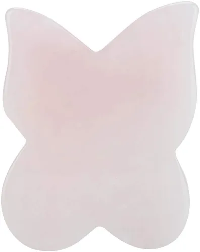Piedra de masaje de cuarzo rosa, herramienta de raspado facial curativo con forma de cristal para relajación facial y cuidado de la belleza, piedras