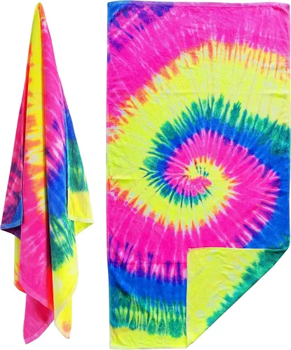 Royal Comfort Toallas de playa de teñido anudado únicas hechas a mano. La verdadera oferta! ¡No te conformes con teñido anudado impreso! 30 x 60