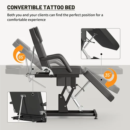 Miniatura 5 de Camas de spa eléctricas, sillas faciales para esteticista, silla de tatuaje, cama con reposabrazos ajustables y spa de altura para belleza
