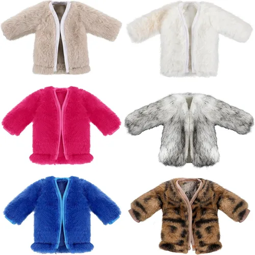 Miniatura 11 de Bencailor 6 piezas de ropa de muñeca para muñeca de verano de 11.8 pulgadas, accesorios de atuendo, abrigo de invierno, tops, traje de baño