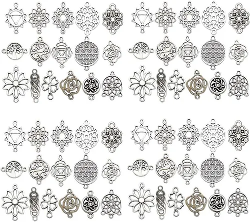 Miniatura 13 de WOCRAFT 120 piezas de dijes de gato de plata envejecida para fabricación de joyas, dijes de gato de aleación para manualidades DIY (SN015)