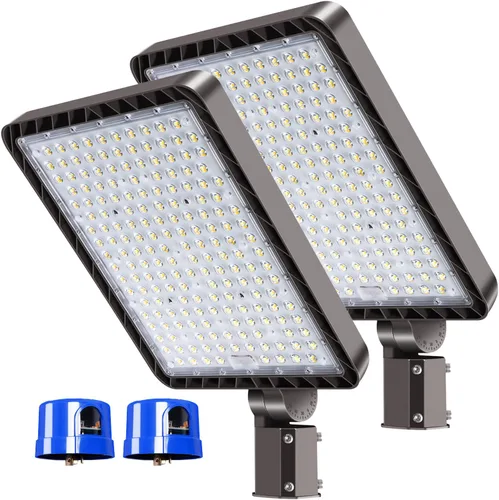 Miniatura 10 de Luz LED para Estacionamiento de 200W 28000LM Brillante del Anochecer al Amanecer Reflectores Exteriores con Soporte de Yugo de Pared Trunnion 5500K