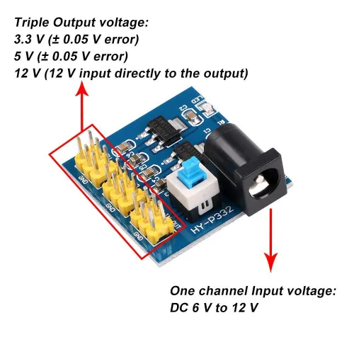 Miniatura 4 de 3.3V 5V 12V DC-DC Salida múltiple 6-12V Módulo convertidor de voltaje de entrada