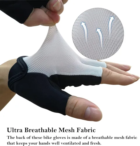 Miniatura 3 de YKYWBIKE Guantes de ciclismo para hombres y mujeres, guantes de bicicleta transpirables, guantes deportivos acolchados antideslizantes, guantes