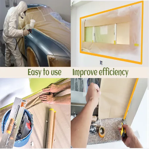 Miniatura 6 de Juego de papel de enmascarar y cinta adhesiva para pintura, papel de pintores y cinta de pintores de 22 pulgadas-50 pies, papel de pintura
