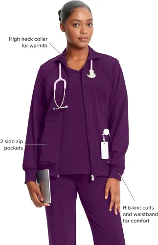 Miniatura 81 de Infinity by Cherokee 2391A - Chaquetas médicas con cremallera frontal para mujer, tela elástica en 4 direcciones