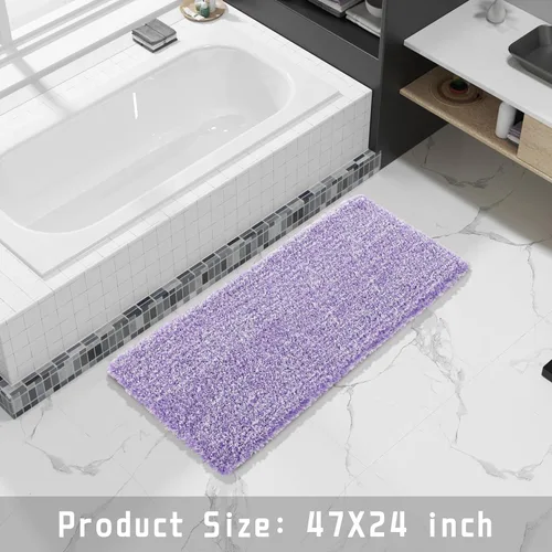 Miniatura 151 de Yimobra Alfombra de baño de felpa esponjosa, súper lanuda suave, cómoda, antideslizante, absorbente de agua, alfombra de baño de microfibra que se