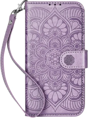 Miniatura 8 de Funda tipo cartera para iPhone 11, bloqueo RFID, soporte para 3 tarjetas con ranura para tarjetas de crédito, funda protectora magnética de piel