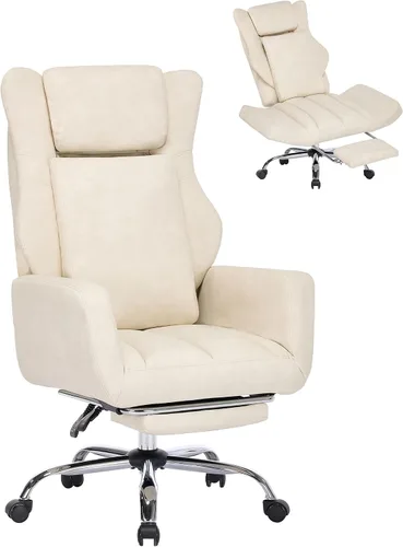 DYHOME Silla de oficina Criss Cross con reposapiés, silla de oficina ejecutiva ergonómica abatible, asiento ancho, sillas de escritorio reclinables