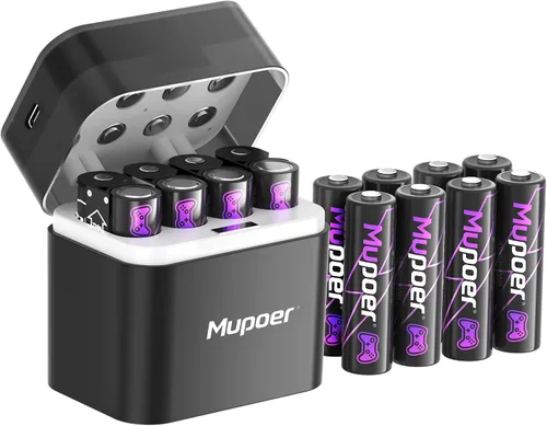 Miniatura 11 de Baterías AA recargables con caja, baterías de litio de 3600 mWh, AA de 1.5 V, 4 unidades, batería doble A, recargable, iones de litio de larga