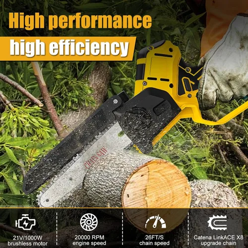Miniatura 3 de Sierra de pértiga inalámbrica de 6 pulgadas para batería Dewalt 20V Max (sin batería), motosierra eléctrica sin escobillas con pértiga de extensión