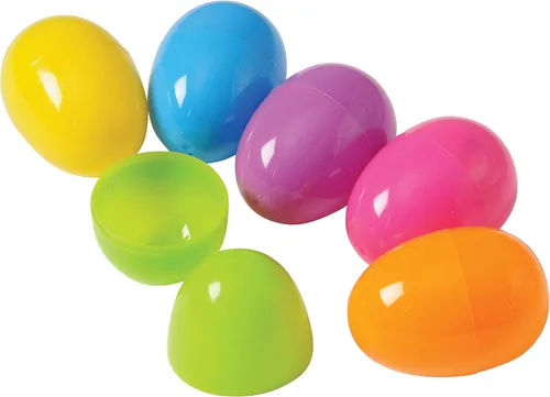 U.S. Toy (ED9) - Hermosos huevos de Pascua de plástico de 2 3/8 pulgadas, paquete de 12 unidades, cesta de Pascua de tamaño perfecto / huevo de caza