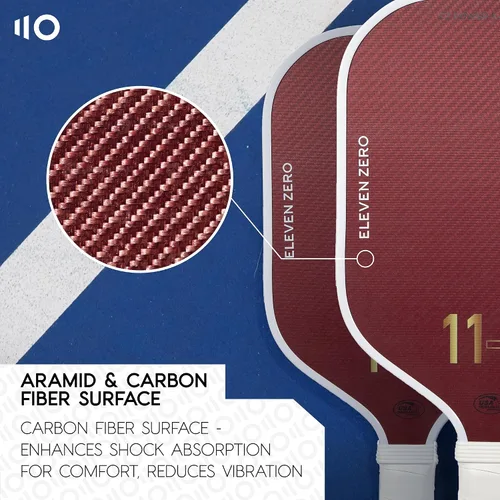 Miniatura 3 de EZ Power K-0.630 in Termoformed Pro Pickleball Paddle Aramida roja y tejido de fibra de carbono cruda Superficie de alta fricción T700