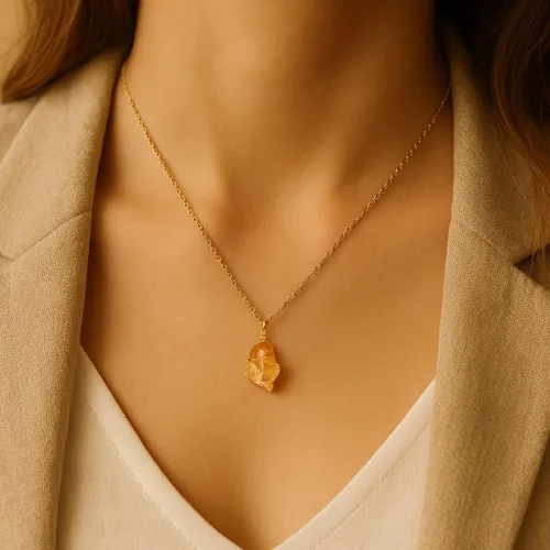 Miniatura 4 de Collar con colgante de plata de ley 925, piedra preciosa natural en bruto del nacimiento, regalo para mujeres, colgante de piedra preciosa auténtica