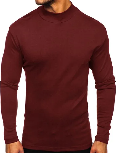 Miniatura 3 de Rela Bota Suéter de manga larga con cuello alto para hombre, diseño básico, elástico, ajustado