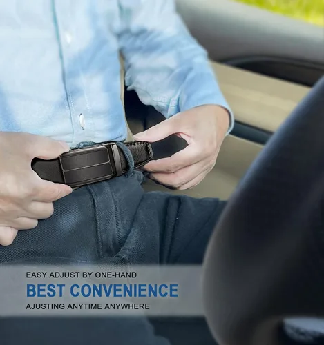 Miniatura 8 de BULLIANT - Cinturón con diseño ajustable de trinquete deslizante para hombre, para usar con pantalón de vestir y camisa Oxford, ajustable a medida
